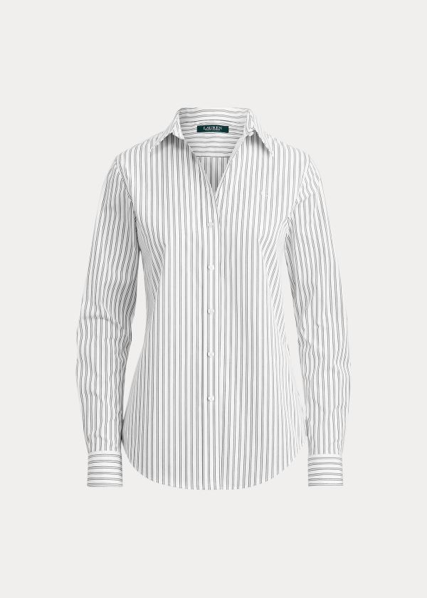 Women's Ralph Lauren Easy Care Striped Shirts | 925748ZJA